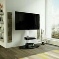 Seatsolutions Combi Lugano Oval Pedestal TV Stand - Silver Effect & Black Glass SE2769982